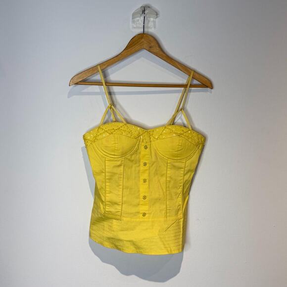 Yellow Beaded Corset Top S - Picture 3 of 7